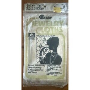 Vintage Cadie Jewelry Cloth Light & Dark “Polish Is In The Cloth” 100% Cotton